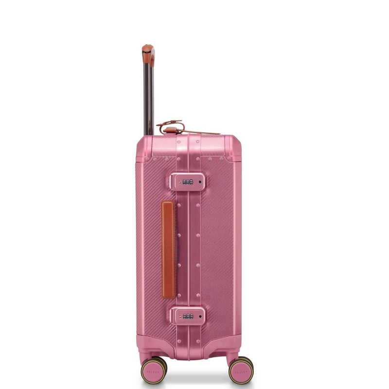 Delsey Alu’r - Aluminum Zipperless Premium Carry On - Pink Delsey Luggage