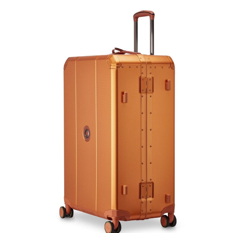 Delsey Alu’r - Aluminum Zipperless Premium Large Luggage - Orange Delsey Luggage