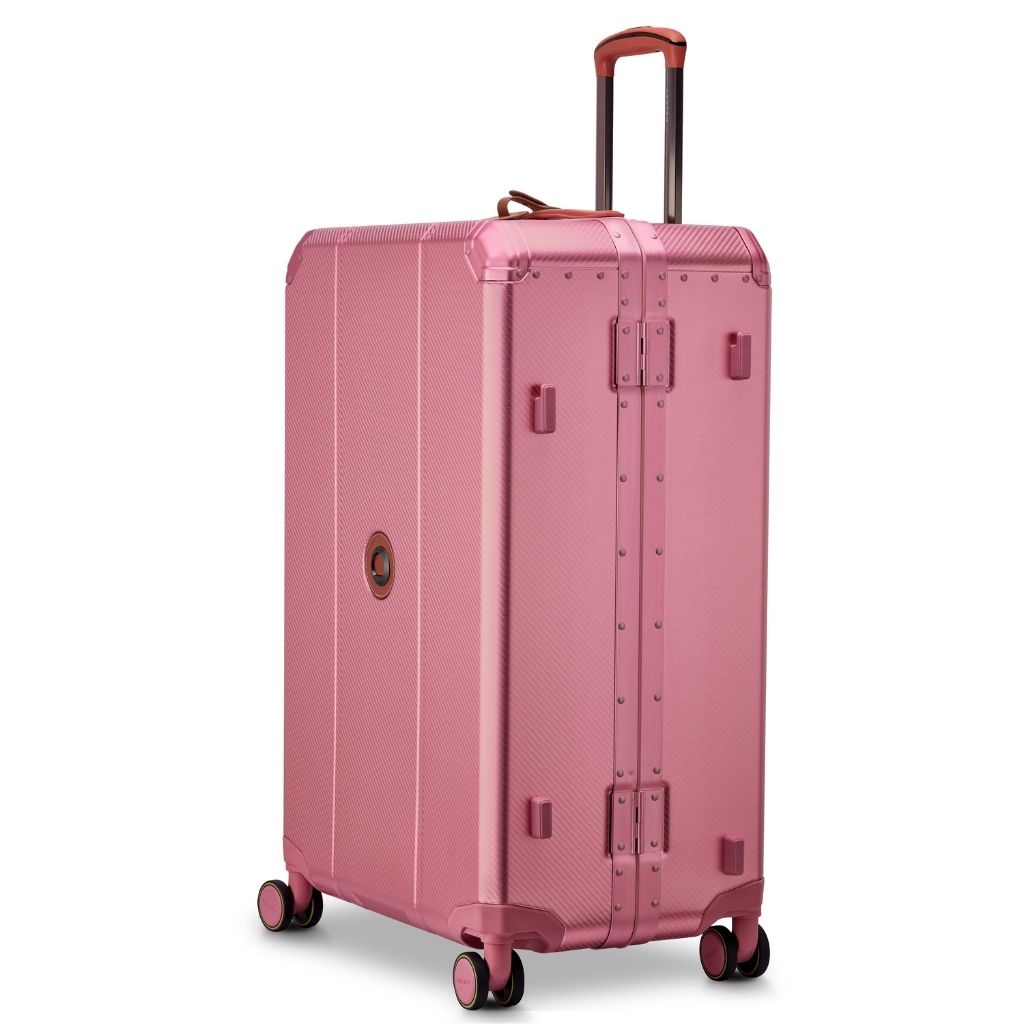 Delsey Alu’r - Aluminum Zipperless Premium Large Luggage - Pink Delsey Luggage