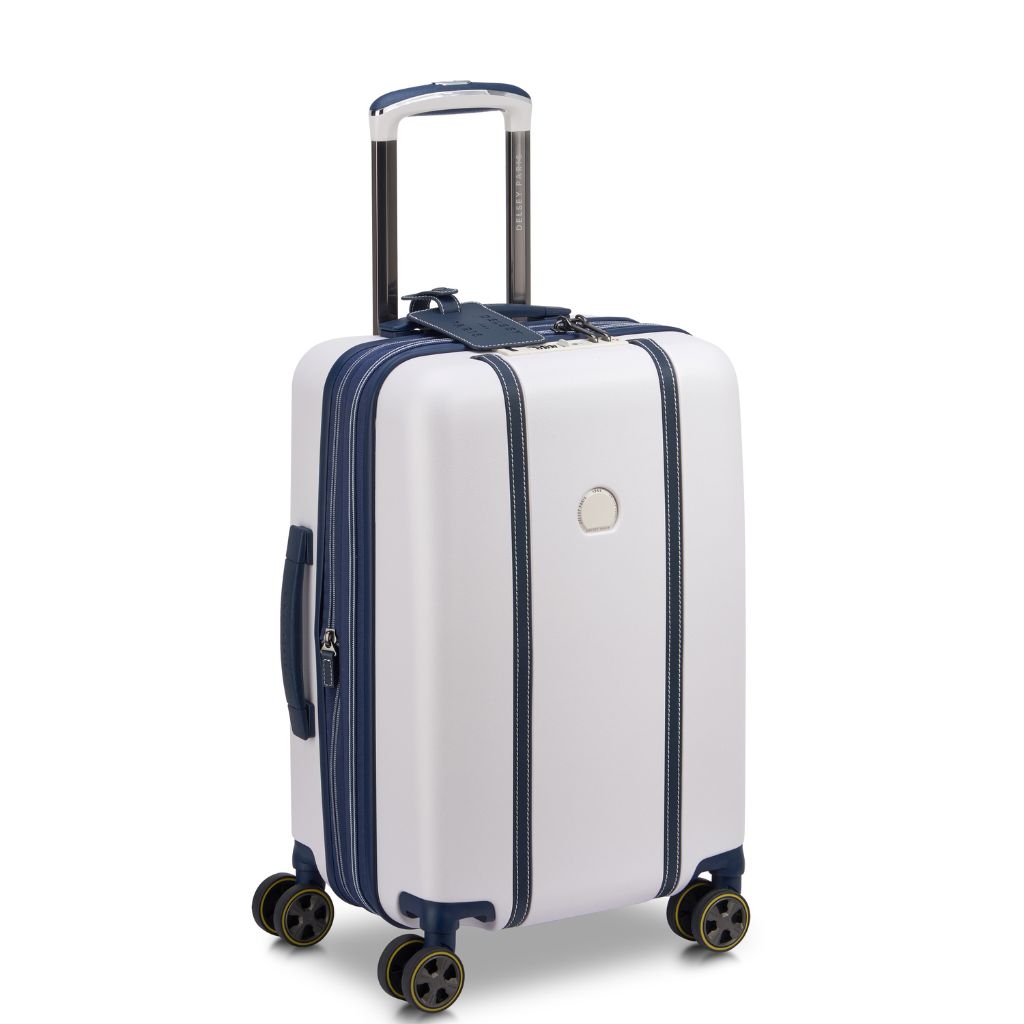 Delsey Cadense 55cm Carry On Exp Luggage - Ivory/Navy Delsey Luggage