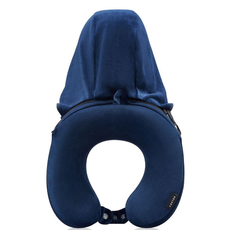 Delsey Memory Foam Travel pillow With Hoodie - Navy Delsey Luggage