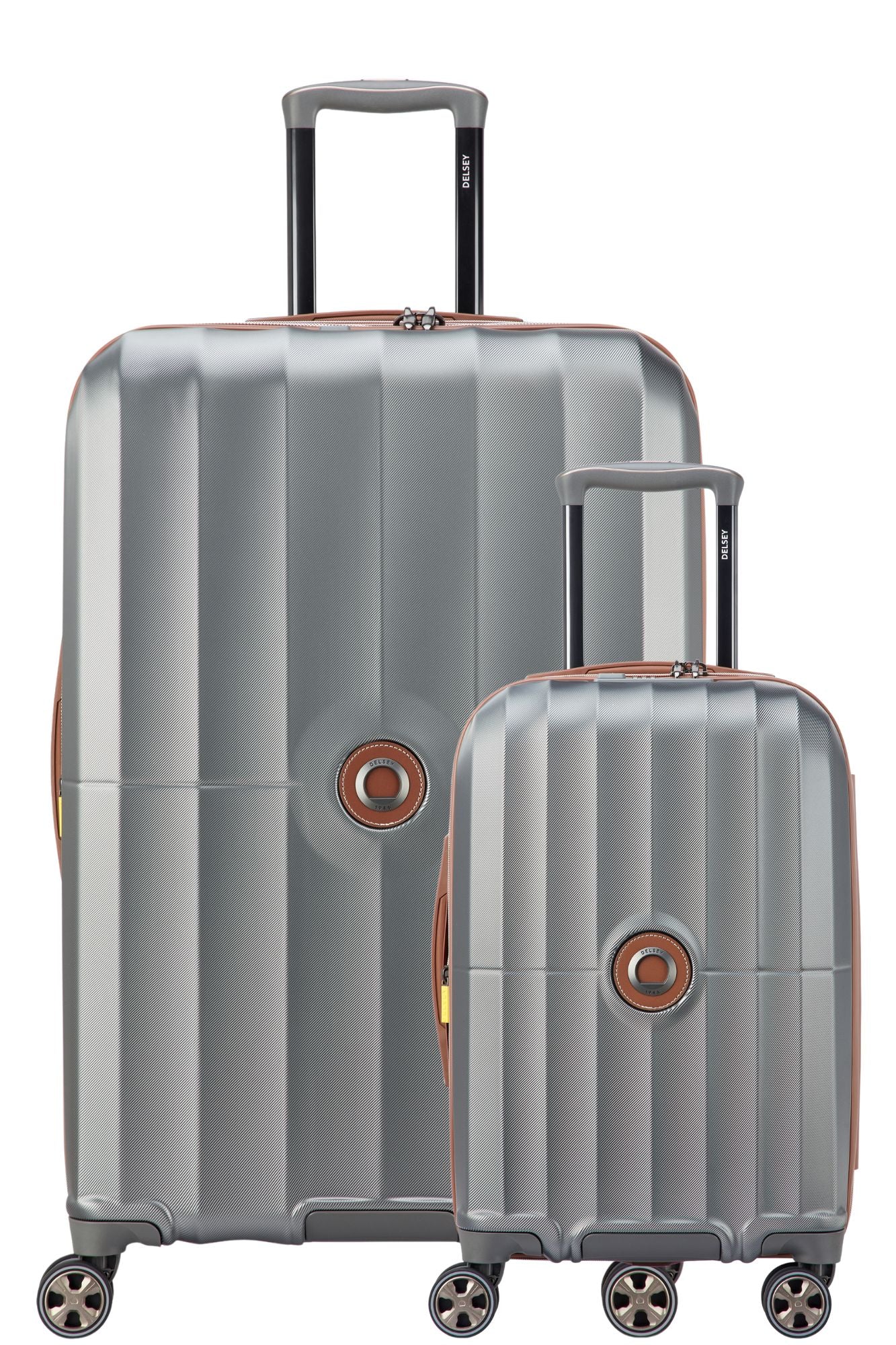 Delsey Carrousel 2 Duo - 2 Piece Hardsided Luggage - Silver Delsey Luggage