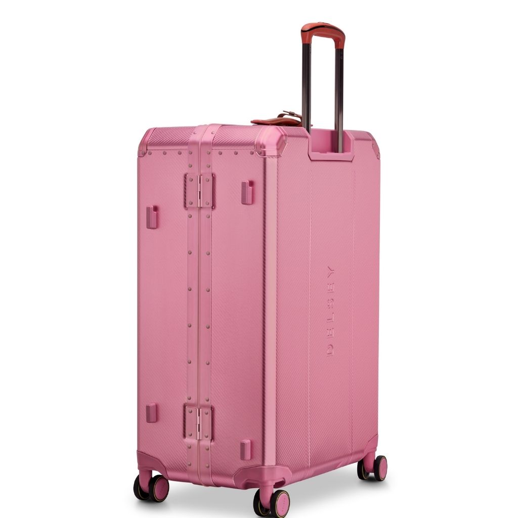 Delsey Alu’r - Aluminum Zipperless Premium Large Luggage - Pink Delsey Luggage