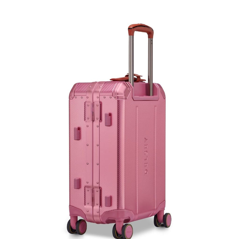 Delsey Alu’r - Aluminum Zipperless Premium Carry On - Pink Delsey Luggage