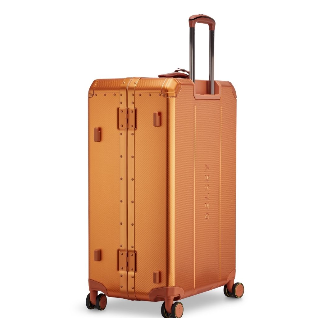 Delsey Alu’r - Aluminum Zipperless Premium Large Luggage - Orange Delsey Luggage