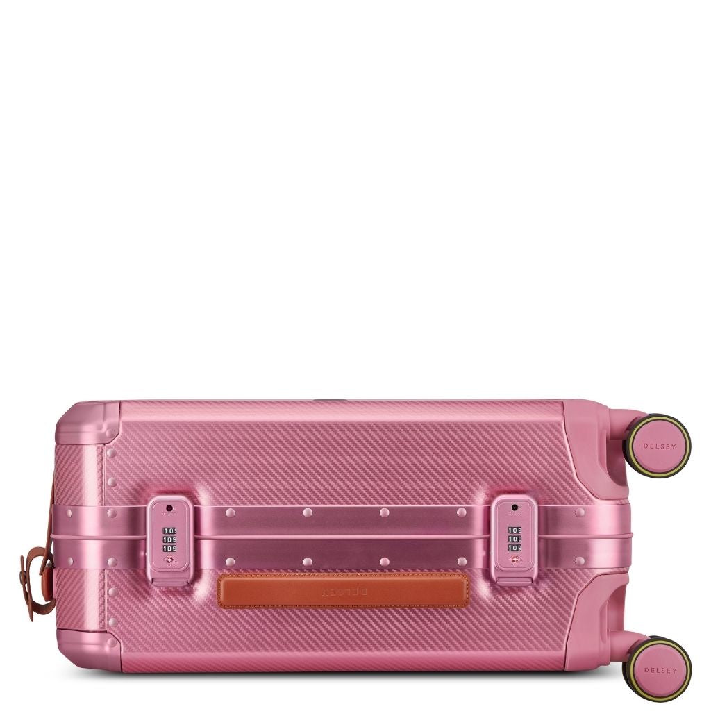 Delsey Alu’r - Aluminum Zipperless Premium Carry On - Pink Delsey Luggage