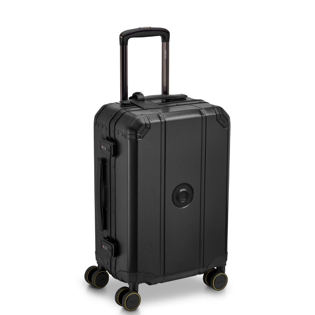 Delsey Alu’r - Aluminum Zipperless Premium Carry On - Black Delsey Luggage