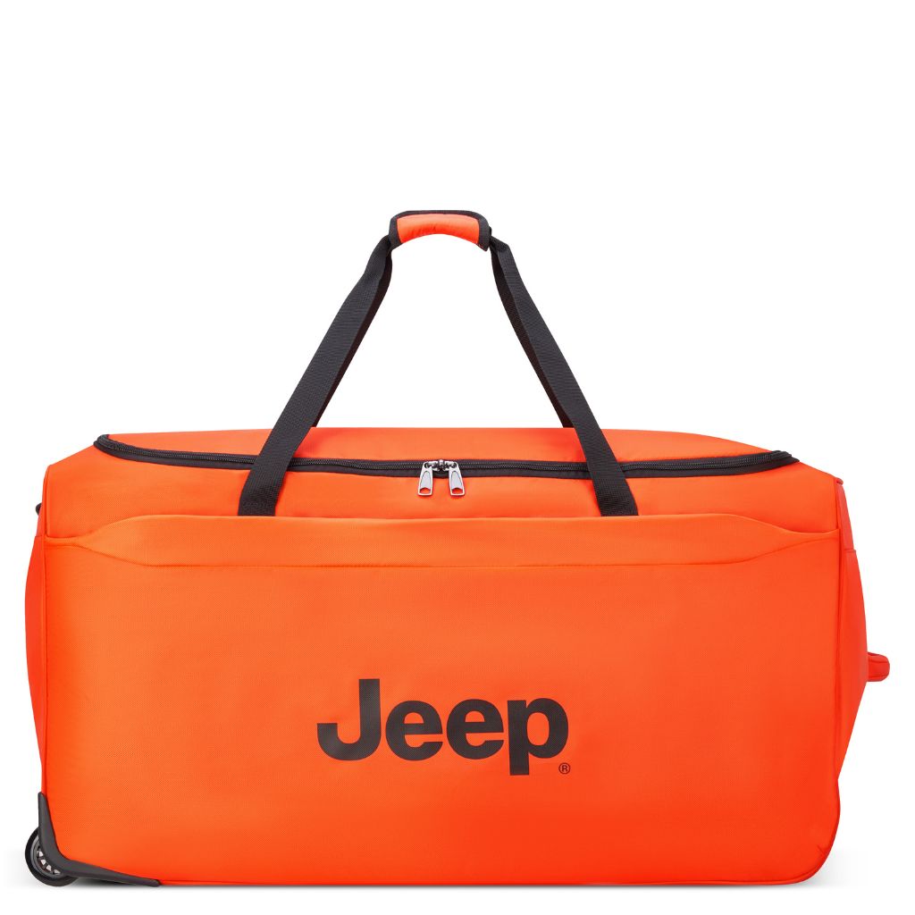 Jeep 83 cm Duel Wheel Lightweight Large Duffle Bag Orange Love Luggage