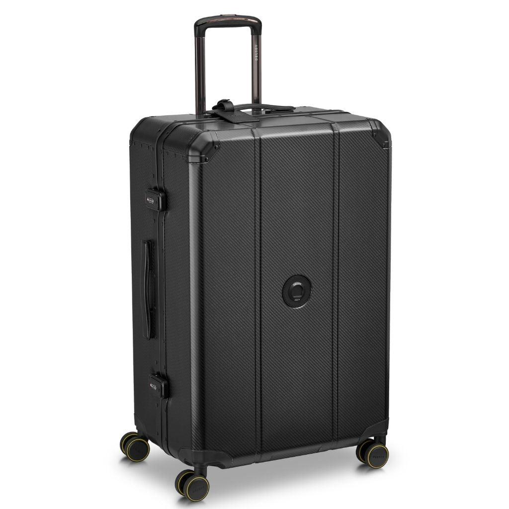 Delsey Alu’r - Aluminum Zipperless Premium Large Luggage - Black Delsey Luggage