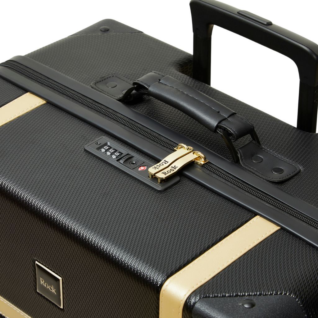 Black and fashion gold luggage set