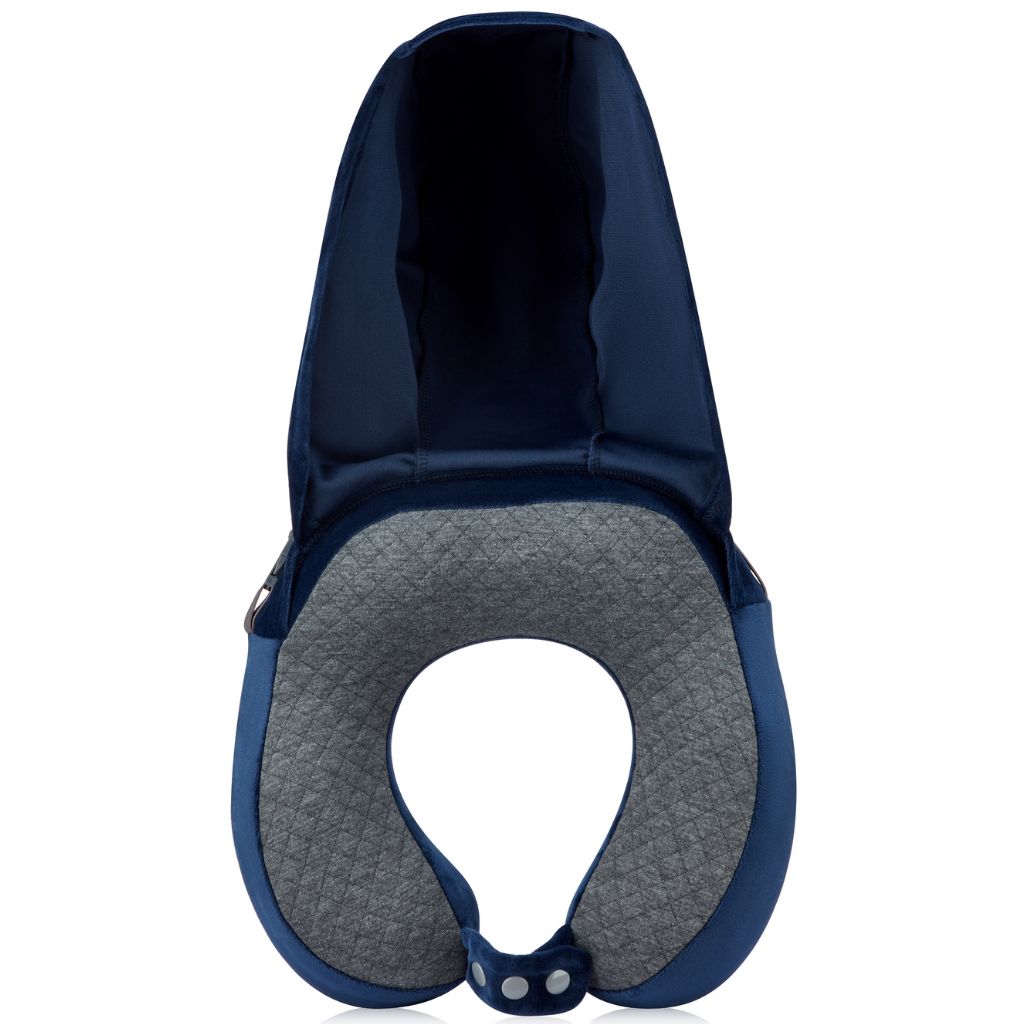 Delsey Memory Foam Travel pillow With Hoodie - Navy Delsey Luggage
