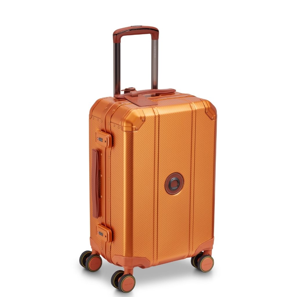 Delsey Alu’r - Aluminum Zipperless Premium Carry On - Orange Delsey Luggage