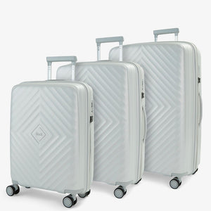 Rock Infinity 3 Piece Expander Hardsided Suitcase Set - Pearl
