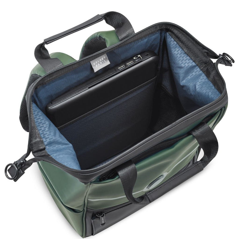 Delsey Turenne Soft Laptop Backpack 14" - Green Delsey Luggage