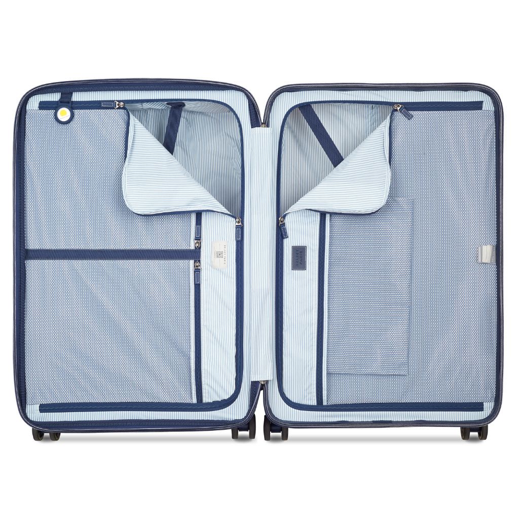 Delsey Cadense 76cm Large Exp Luggage - Ivory/Navy Delsey Luggage