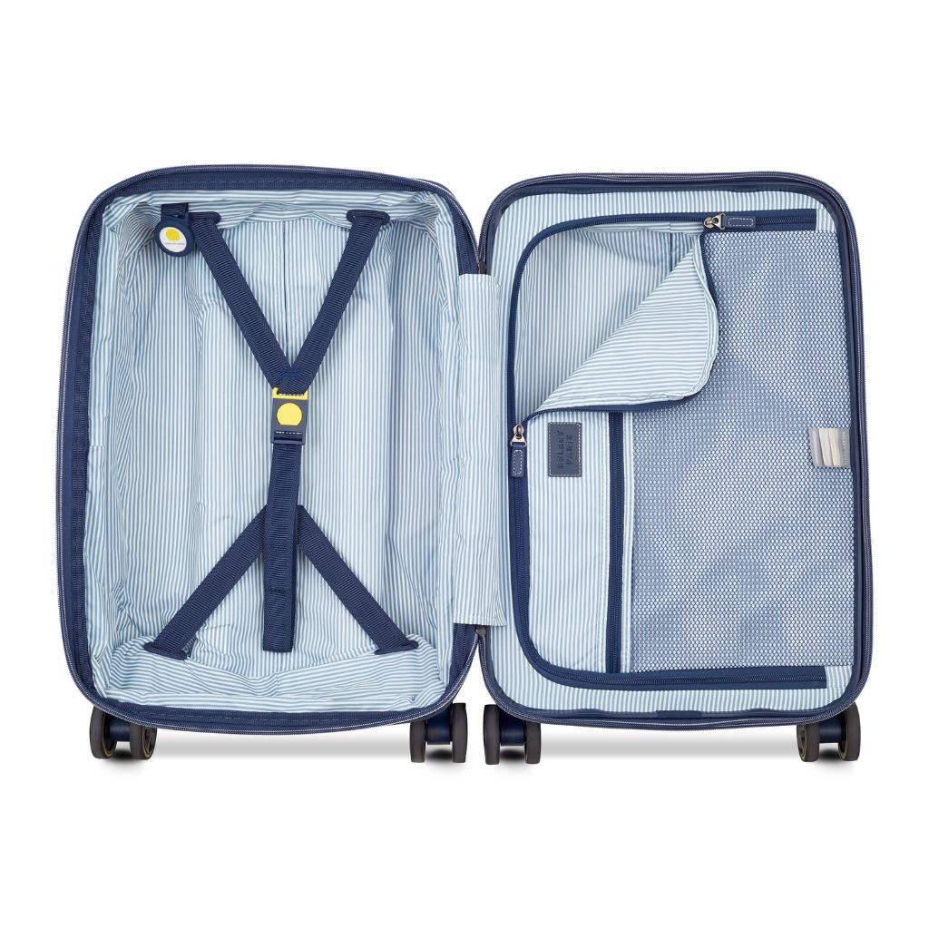 Delsey Cadense 55cm Carry On Exp Luggage - Ivory/Navy Delsey Luggage
