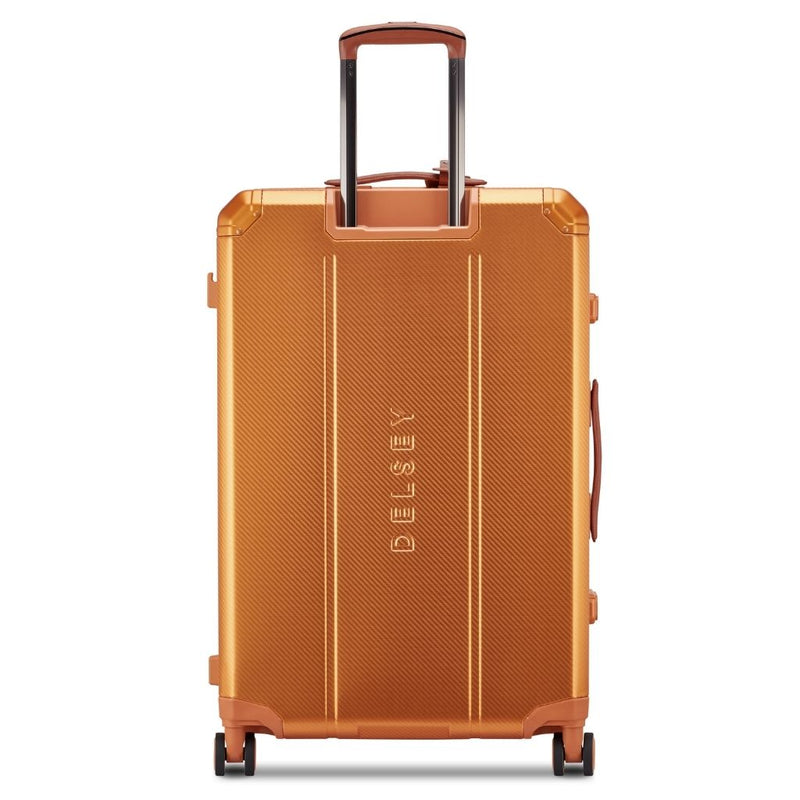 Delsey Alu’r - Aluminum Zipperless Premium Large Luggage - Orange Delsey Luggage