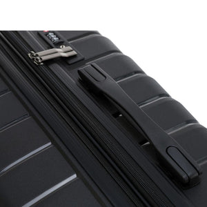 Aus Luggage Pilot 3 Piece Hardsided Luggage Set - Black - Love Luggage