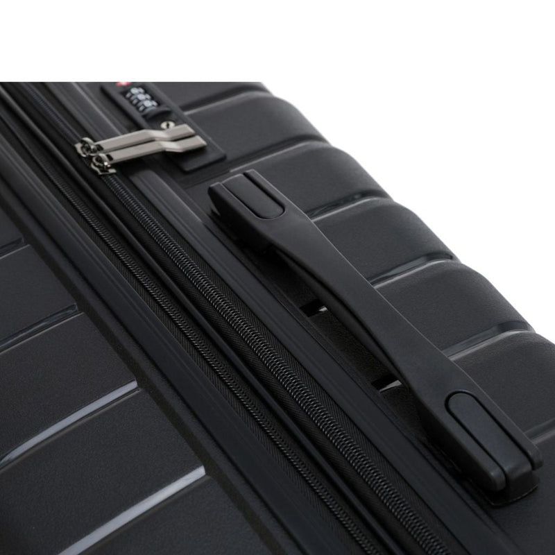Aus Luggage Pilot 3 Piece Hardsided Luggage Set - Black - Love Luggage