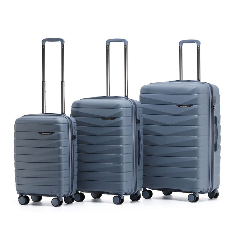 Aus Luggage Pilot 3 Piece Hardsided Luggage Set - Slate - Love Luggage