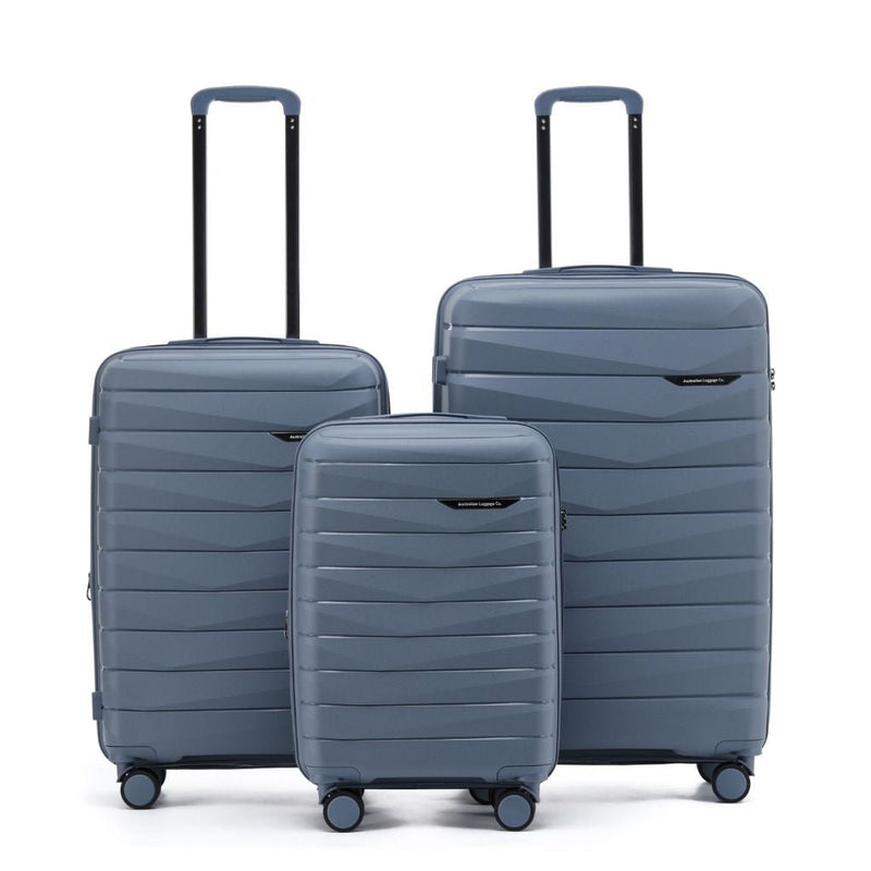 Aus Luggage Pilot 3 Piece Hardsided Luggage Set - Slate - Love Luggage