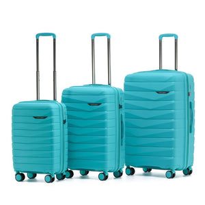 Aus Luggage Pilot 3 Piece Hardsided Luggage Set - Teal - Love Luggage