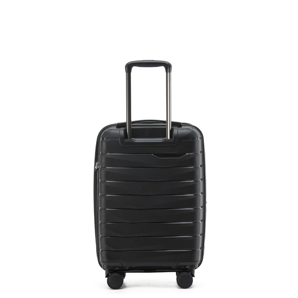 Aus Luggage Pilot 55cm Carry On Hardsided Luggage - Black - Love Luggage