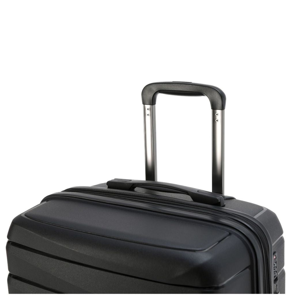Aus Luggage Pilot 55cm Carry On Hardsided Luggage - Black - Love Luggage