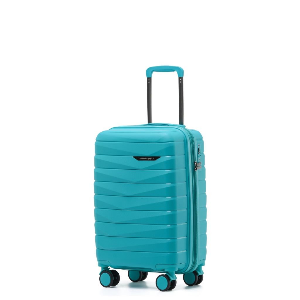 Aus Luggage Pilot 55cm Carry On Hardsided Luggage - Teal - Love Luggage