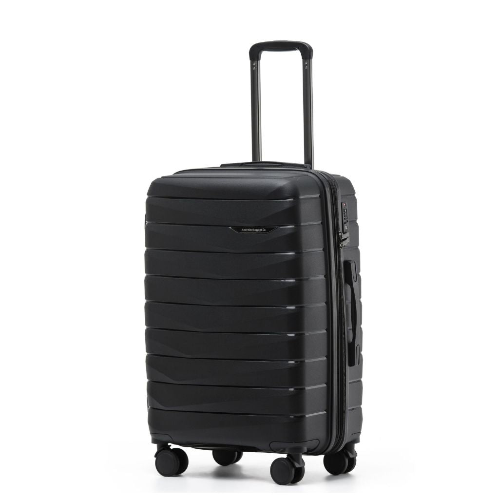 Aus Luggage Pilot 65cm Medium Hardsided Luggage - Black - Love Luggage