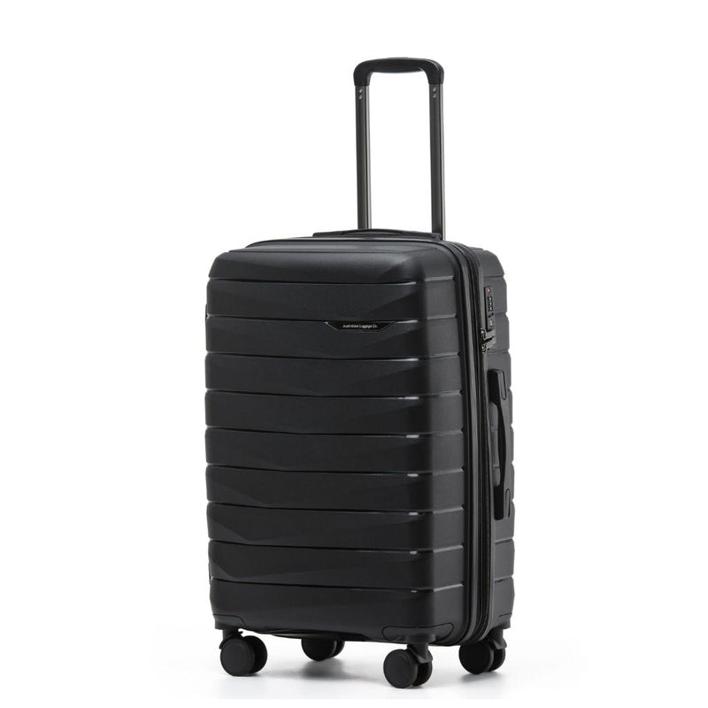 Aus Luggage Pilot 65cm Medium Hardsided Luggage - Black - Love Luggage