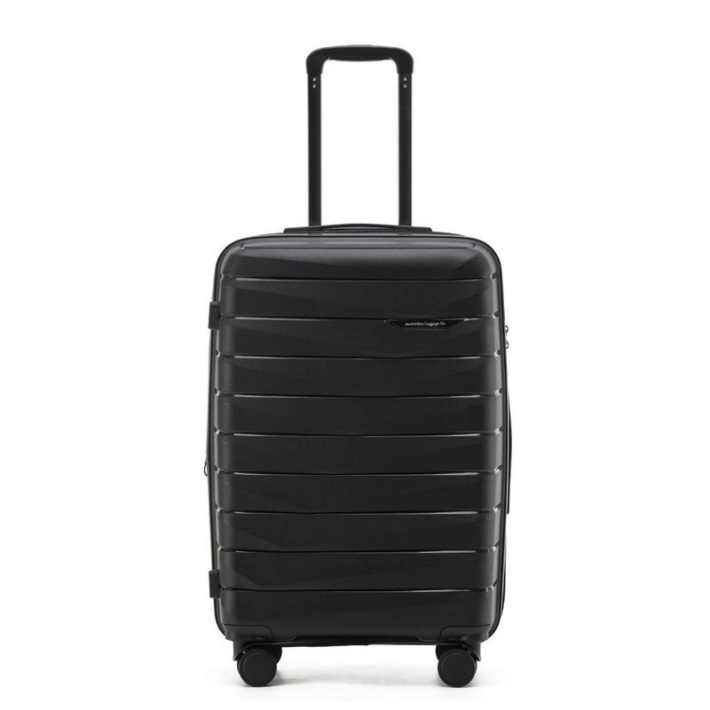 Aus Luggage Pilot 65cm Medium Hardsided Luggage - Black - Love Luggage