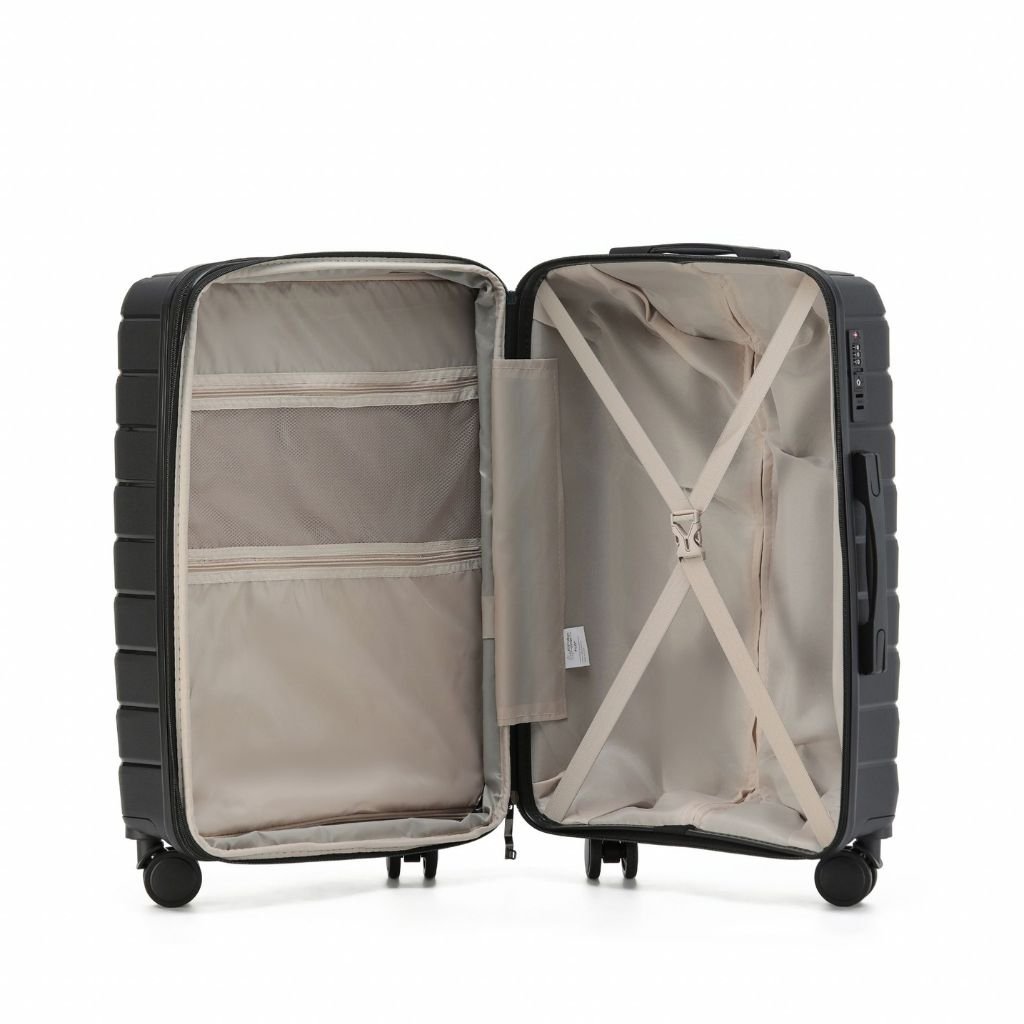 Aus Luggage Pilot 75cm Large Hardsided Luggage - Black - Love Luggage