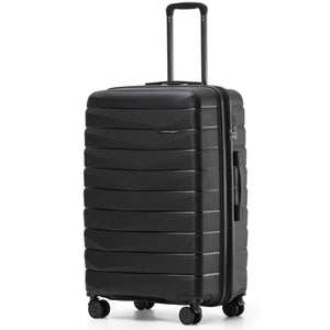 Aus Luggage Pilot 75cm Large Hardsided Luggage - Black - Love Luggage