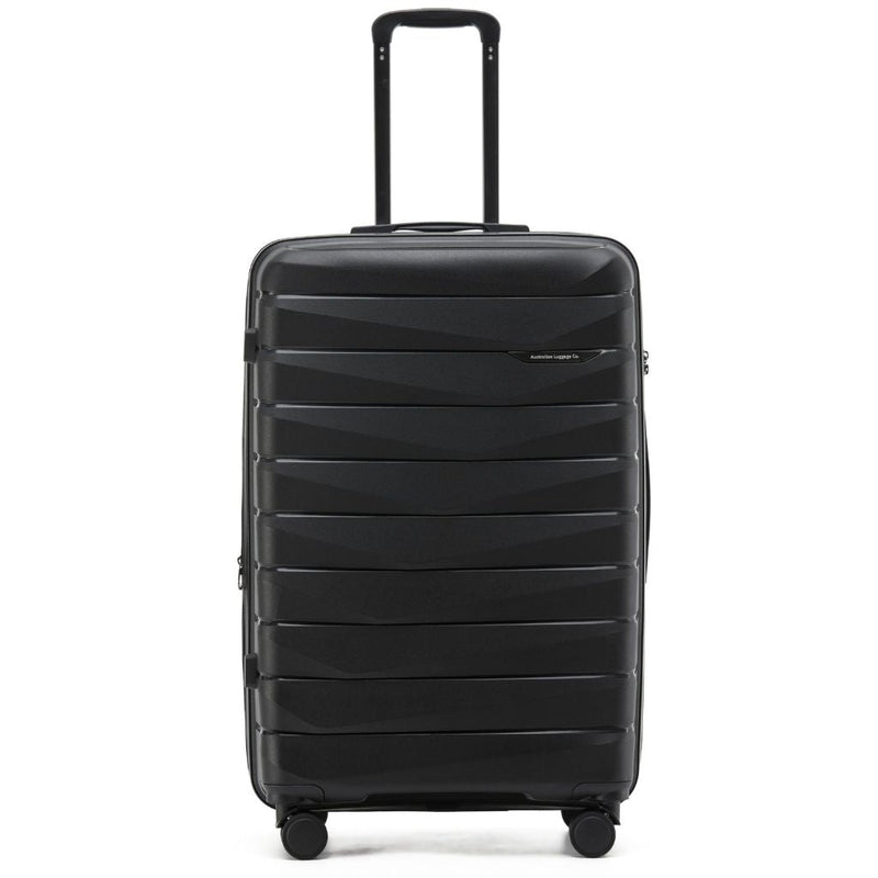 Aus Luggage Pilot 75cm Large Hardsided Luggage - Black - Love Luggage