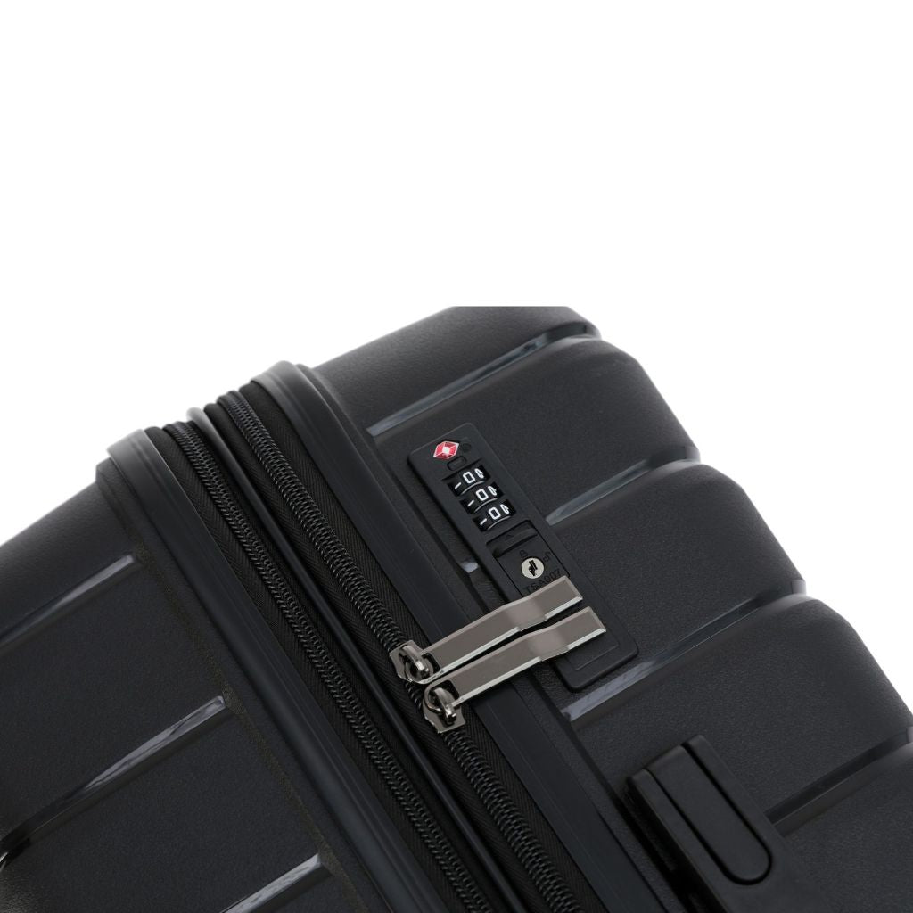 Aus Luggage Pilot 75cm Large Hardsided Luggage - Black - Love Luggage