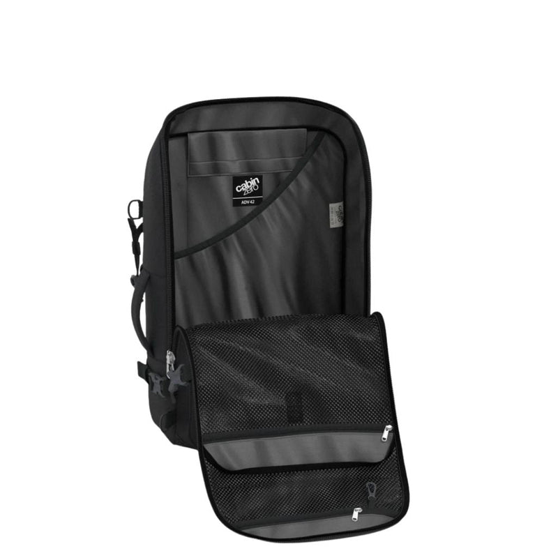 CabinZero ADV 42L Carry On Backpack - Absolute Black - Love Luggage