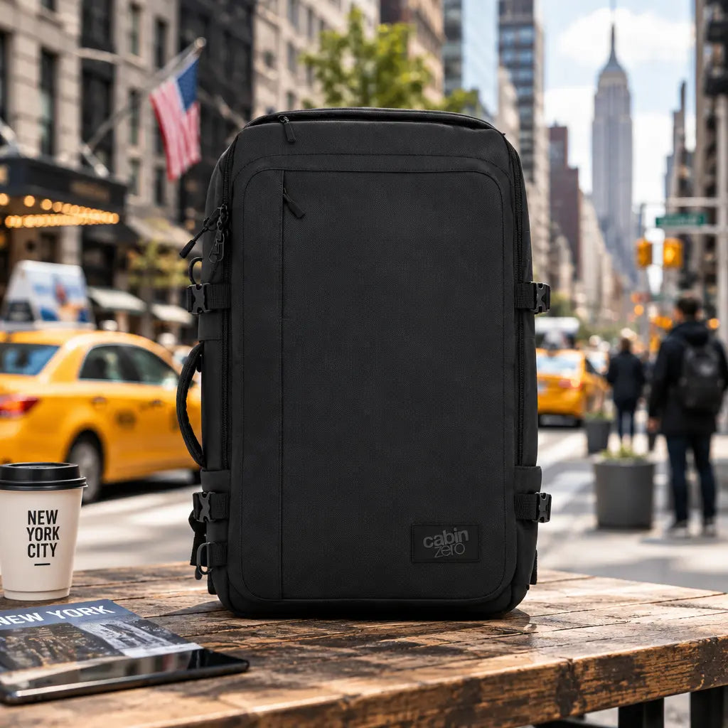 CabinZero ADV 42L Carry On Backpack - Absolute Black