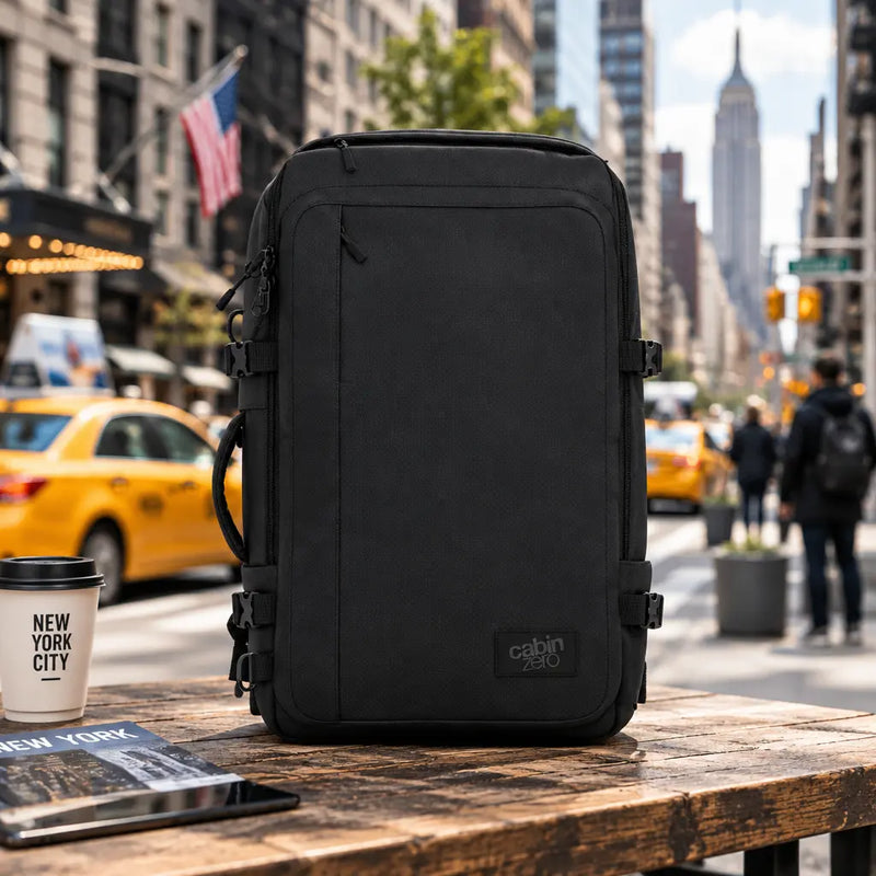 CabinZero ADV 42L Carry On Backpack - Absolute Black