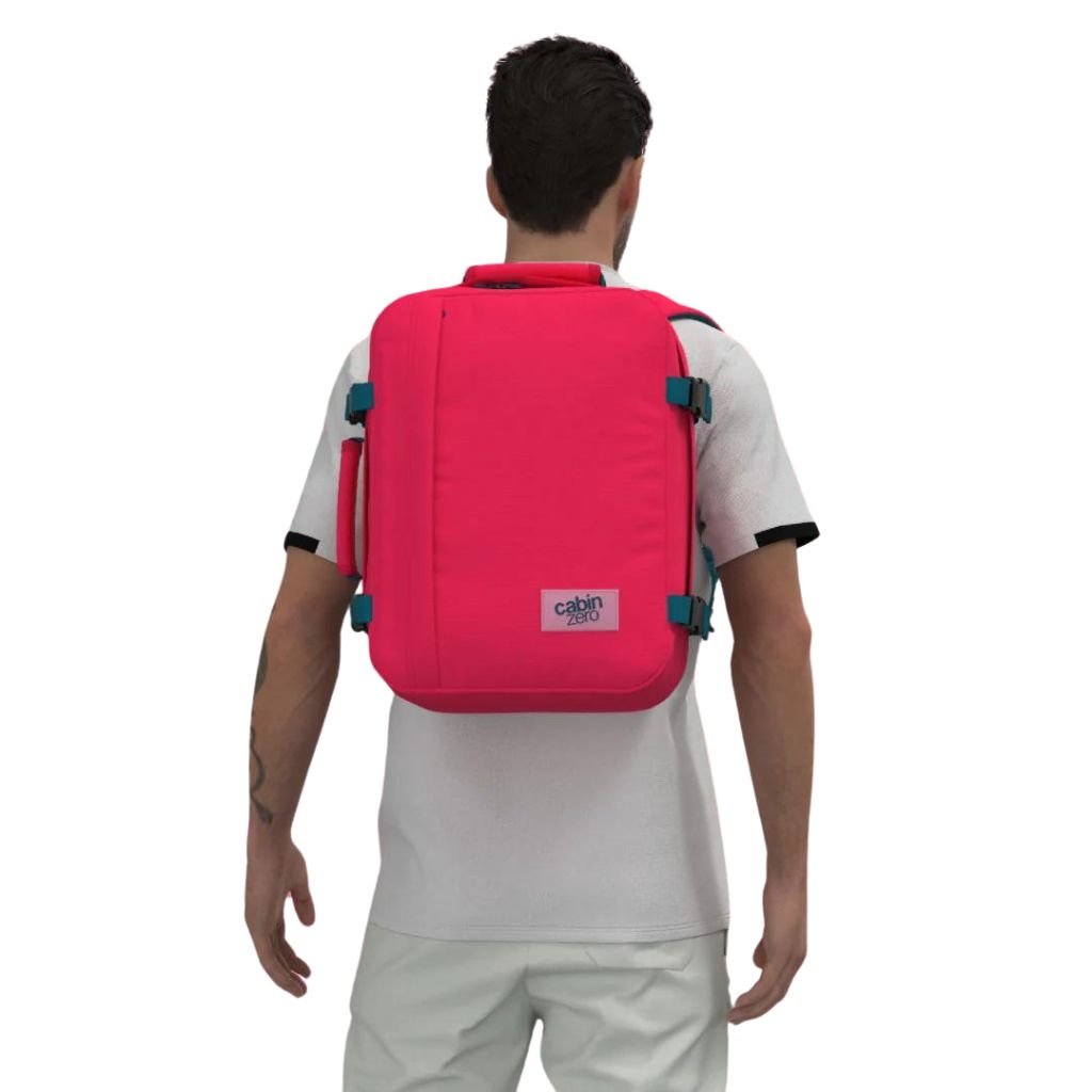 CabinZero Classic 28L Lightweight Carry On Backpack - Miami Magenta - Love Luggage