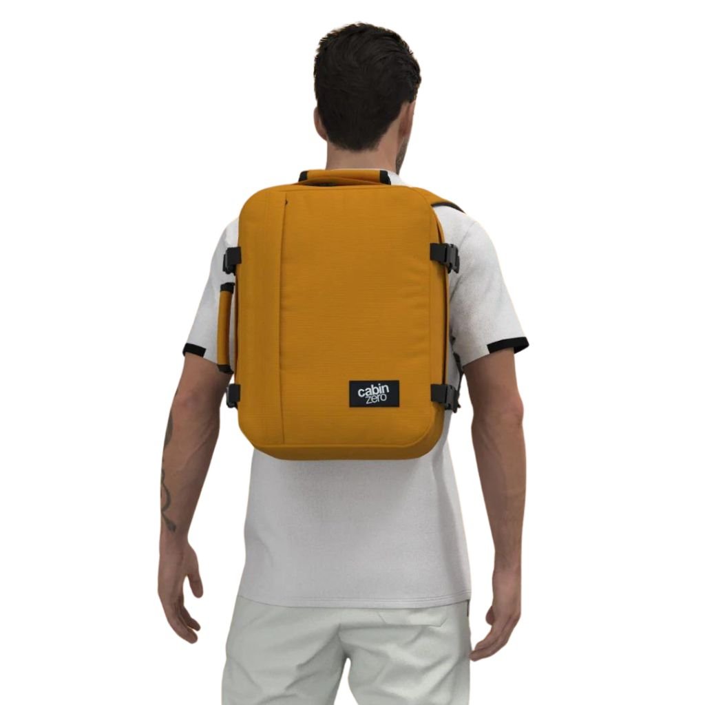 CabinZero Classic 28L Lightweight Carry On Backpack - Orange - Love Luggage