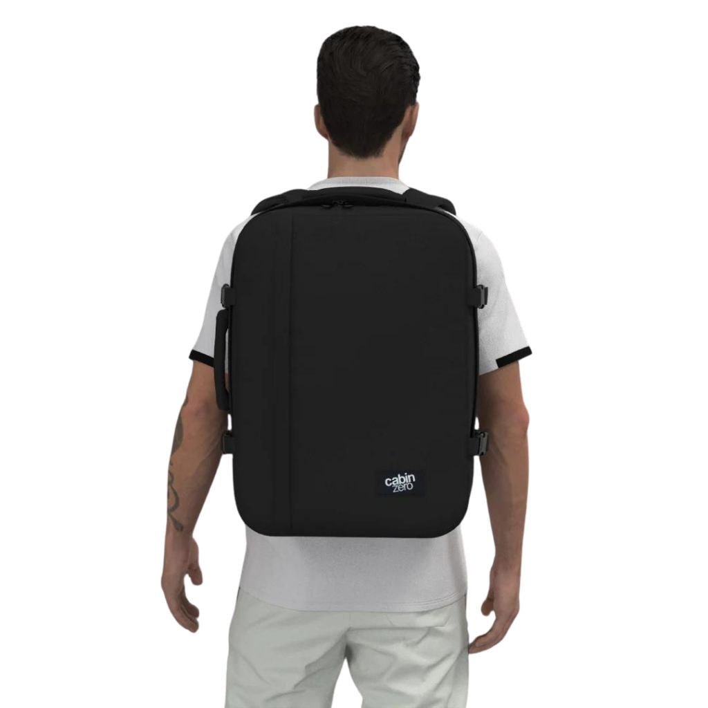 cabinzero classic 44l travel laptop backpack CabinZero Classic 44L Lightweight Carry On Backpack - Black | Massive Sale