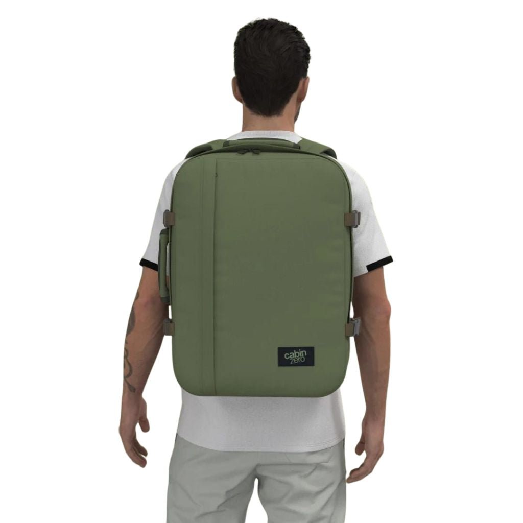 CabinZero Classic 44L Lightweight Carry On Backpack - Georgian Khaki - Love Luggage