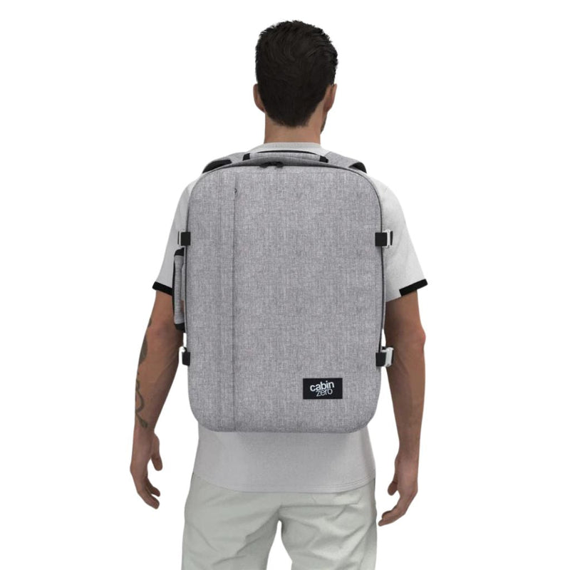 CabinZero Classic 44L Lightweight Carry On Backpack - Ice Grey - Love Luggage