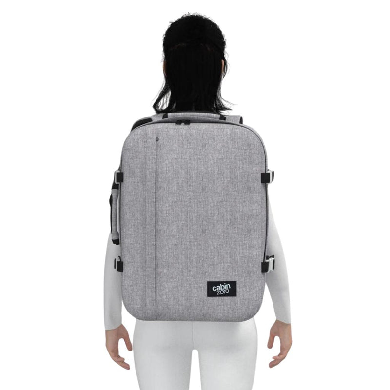 CabinZero Classic 44L Lightweight Carry On Backpack - Ice Grey - Love Luggage