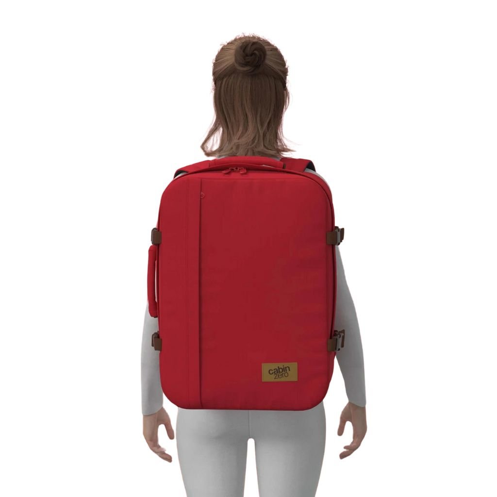CabinZero Classic 44L Lightweight Carry On Backpack - London Red - Love Luggage