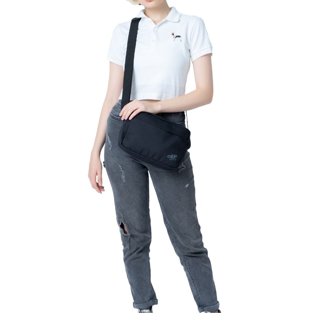 CabinZero Flipside 3L Shoulder Bag - Absolute Black - Love Luggage