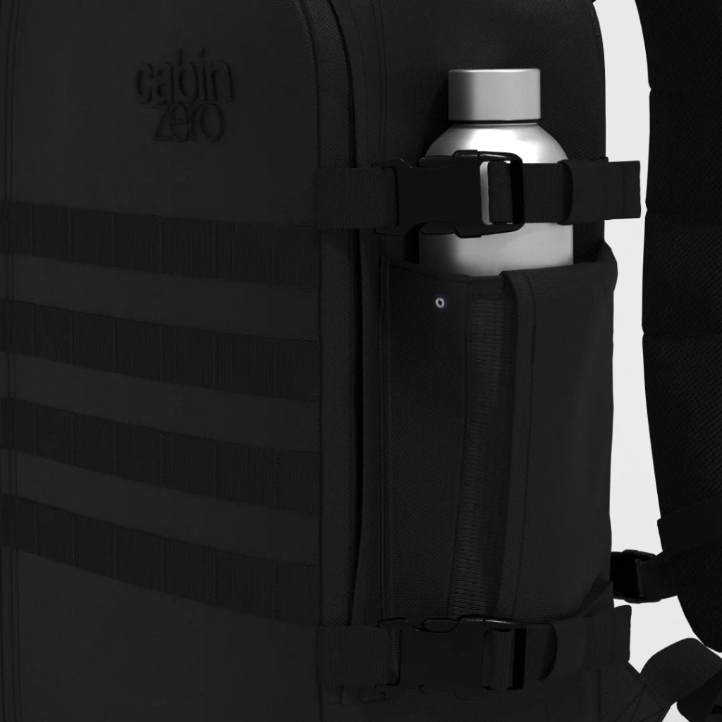 CabinZero Military 28L Lightweight Carry On Backpack - Absolute Black - Love Luggage