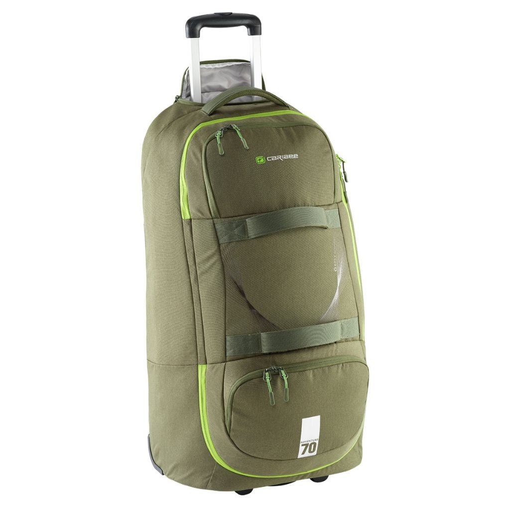 Caribee Adventure 70L Hybrid Wheeled Travel Duffel/Backpack - Olive - Love Luggage