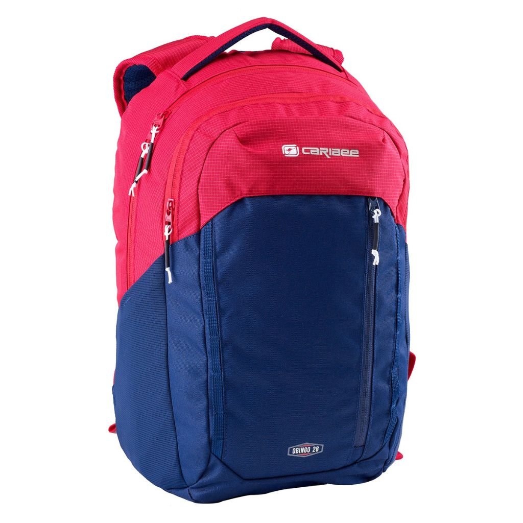 Caribee Obingo Laptop Backpack 28L - Red/Navy - Love Luggage